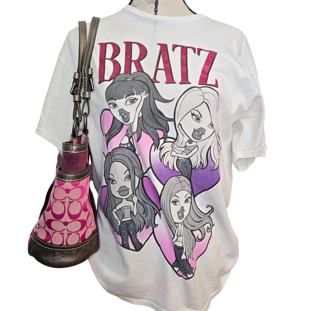 Bratz Y2k Style Coquette White/Pink T-Shirt Size L